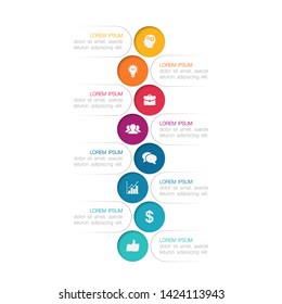 Vector Vertical Infographic Diagram, Template For Business, Presentations, Web Design, 8 Options.