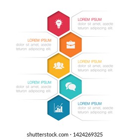 Vector vertical infographic diagram, template for business, presentations, web design, 5 options.