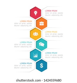 Vector Vertical Infographic Diagram, Template For Business, Presentations, Web Design, 6 Options.