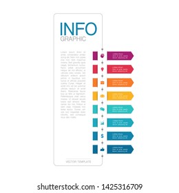 Vector vertical infographic diagram, template for business, presentations, web design, 8 options.