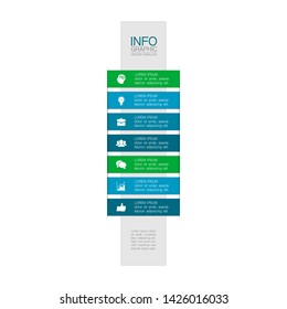 Vector vertical infographic diagram, template for business, presentations, web design, 7 options.