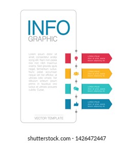 Vector vertical infographic diagram, template for business, presentations, web design, 4 options.