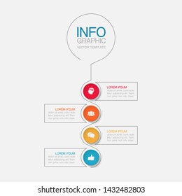 Vector vertical infographic diagram, template for business, presentations, web design, 4 options.