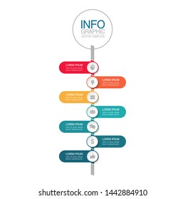 Vector vertical infographic diagram, template for business, presentations, web design, 7 options.