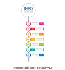 Vector vertical infographic diagram, template for business, presentations, web design, 7 options.
