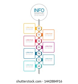 Vector vertical infographic diagram, template for business, presentations, web design, 7 options.