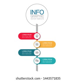 Vector vertical infographic diagram, template for business, presentations, web design, 4 options.
