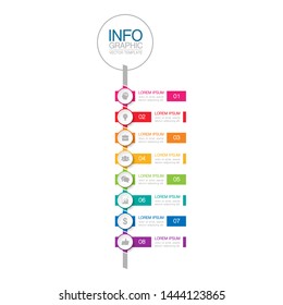 Vector vertical infographic diagram, template for business, presentations, web design, 8 options.