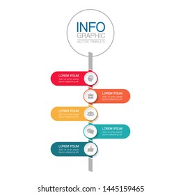 Vector vertical infographic diagram, template for business, presentations, web design, 5 options.