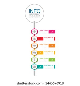 Vector vertical infographic diagram, template for business, presentations, web design, 6 options.