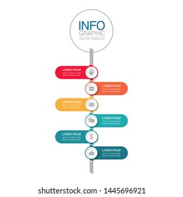 Vector vertical infographic diagram, template for business, presentations, web design, 6 options.