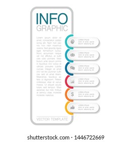 Vector vertical infographic diagram, template for business, presentations, web design, 6 options.