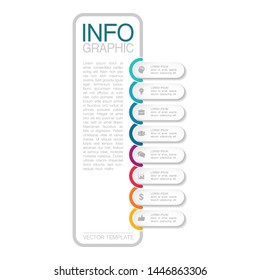 Vector vertical infographic diagram, template for business, presentations, web design, 8 options.