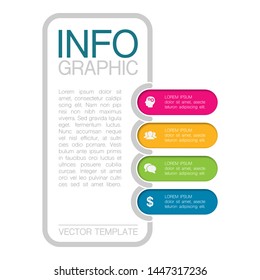 Vector vertical infographic diagram, template for business, presentations, web design, 4 options.