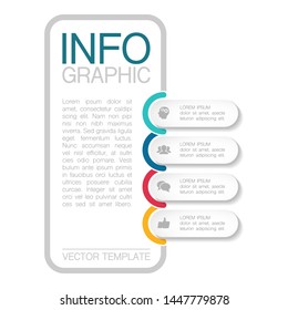 Vector vertical infographic diagram, template for business, presentations, web design, 4 options.