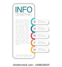 Vector vertical infographic diagram, template for business, presentations, web design, 5 options.