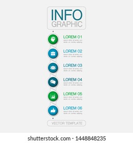 Vector vertical infographic diagram, template for business, presentations, web design, 6 options.
