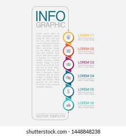 Vector vertical infographic diagram, template for business, presentations, web design, 6 options.