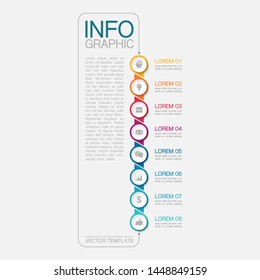 Vector vertical infographic diagram, template for business, presentations, web design, 8 options.