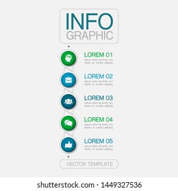 Vector Vertical Infographic Diagram, Template For Business, Presentations, Web Design, 5 Options.