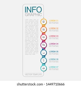 Vector Vertical Infographic Diagram, Template For Business, Presentations, Web Design, 7 Options.