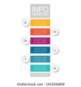 Vector vertical infographic diagram, template for business, presentations, web design, 6 options.
