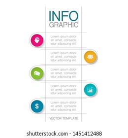 Vector vertical infographic diagram, template for business, presentations, web design, 5 options.
