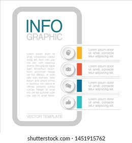 Vector vertical infographic diagram, template for business, presentations, web design, 4 options.