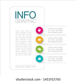 Vector vertical infographic diagram, template for business, presentations, web design, 4 options.