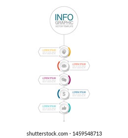 Vector vertical infographic diagram, template for business, presentations, web design, 5 options.