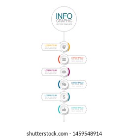 Vector vertical infographic diagram, template for business, presentations, web design, 6 options.