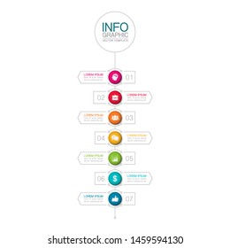 Vector vertical infographic diagram, template for business, presentations, web design,7  options.