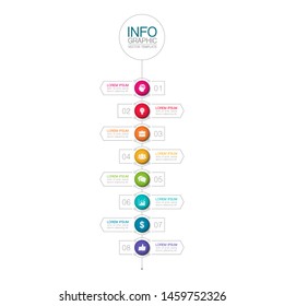 Vector vertical infographic diagram, template for business, presentations, web design, 8 options.