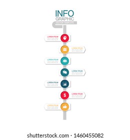 Vector vertical infographic diagram, template for business, presentations, web design, 7 options.