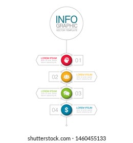 Vector vertical infographic diagram, template for business, presentations, web design, 4 options.