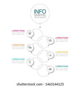 Vector vertical infographic diagram, template for business, presentations, web design, 6 options.