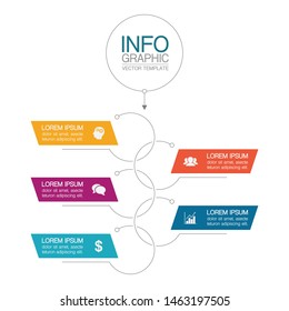 Vector vertical infographic diagram, template for business, presentations, web design, 5 options.
