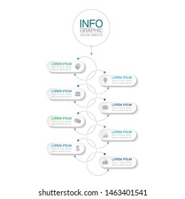 Vertikales Vektorgrafik-Diagramm, Vorlage für Unternehmen, Präsentationen, Webdesign, 8 Optionen.