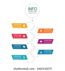 Vector vertical infographic diagram, template for business, presentations, web design, 7 options.