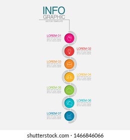 Vector vertical infographic diagram, template for business, presentations, web design, 7 options.