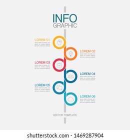 Vector vertical infographic diagram, template for business, presentations, web design, 6 options.