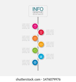 Vector vertical infographic diagram, template for business, presentations, web design, 7 options.