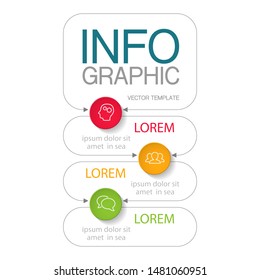 Vector vertical infographic diagram, template for business, presentations, web design, 3 options.
