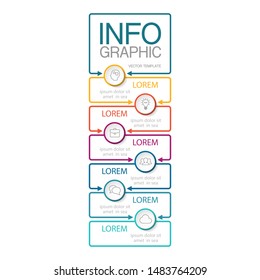 Vector vertical infographic diagram, template for business, presentations, web design, 6 options.