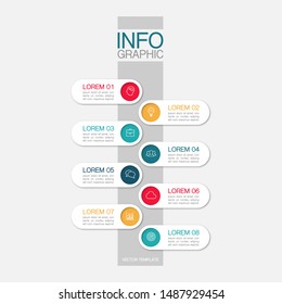 Vector Vertical Infographic Diagram, Template For Business, Presentations, Web Design, 8 Options.