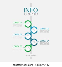 Vector vertical infographic diagram, template for business, presentations, web design, 5 options.