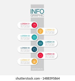 Vector vertical infographic diagram, template for business, presentations, web design, 7 options.