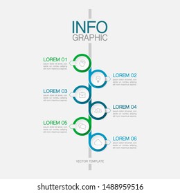 Vector vertical infographic diagram, template for business, presentations, web design, 6 options.