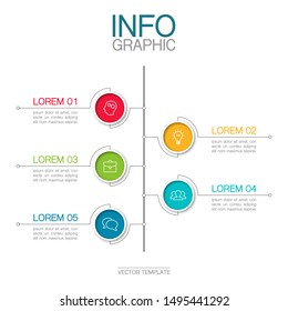 Vector vertical infographic diagram, template for business, presentations, web design, 5 options.