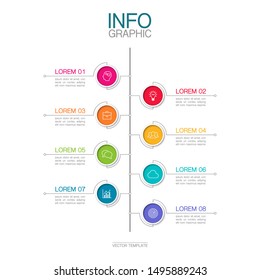 Vector Vertical Infographic Diagram, Template For Business, Presentations, Web Design, 8 Options.